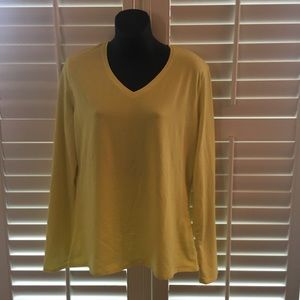 Missomo cotton long sleeve women’s tee shirt in yellow Sz XL